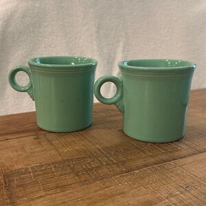 Vintage 2 Fiesta Sea Mist or Light Green Mug with the Fiesta Classic Ring Handle